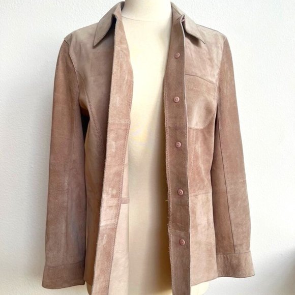 Sigrid Olsen Tops - Sigrid Olsen Suede Leather Button Down Jacket or Top